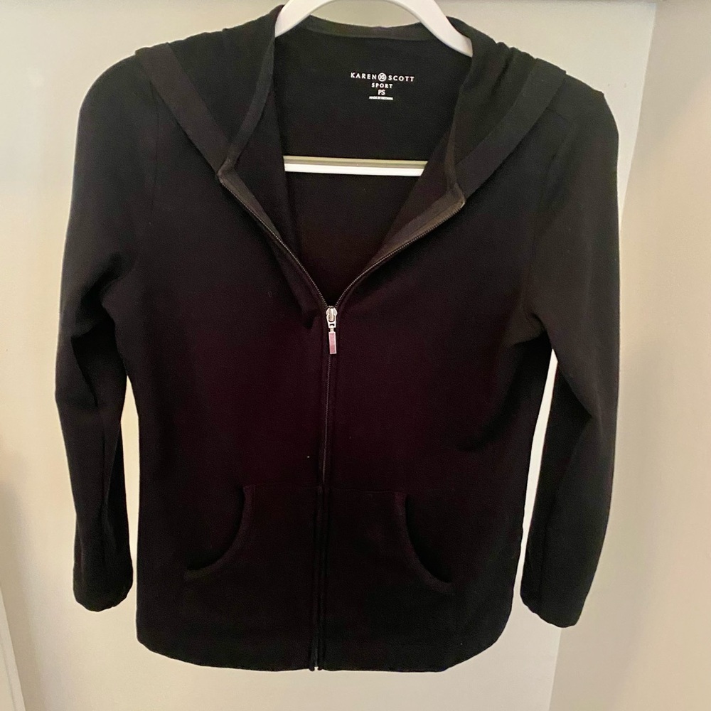 Petite Karen Scott Black Hoodie EUC